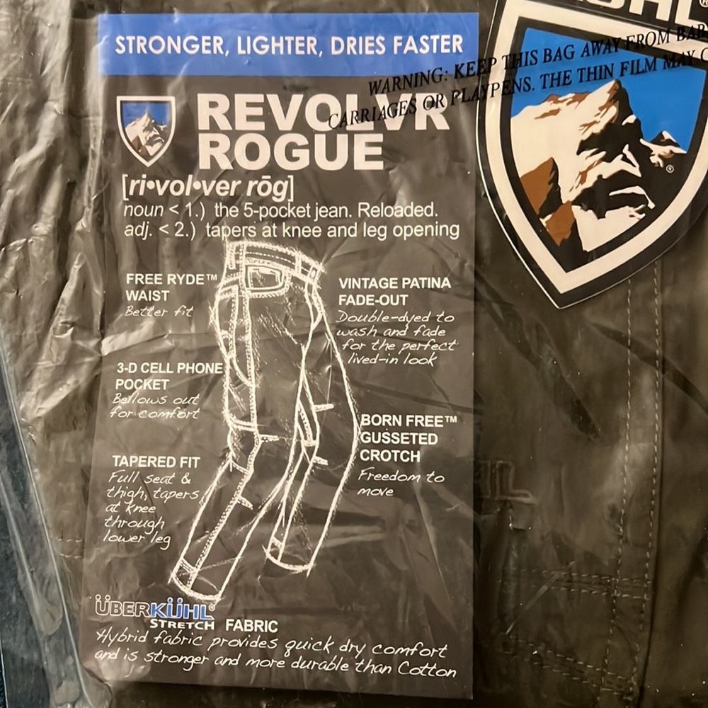 Kuhl Men’s pants tapered fit Revolvr Rogue 35x 30. NWT